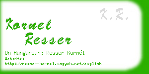 kornel resser business card